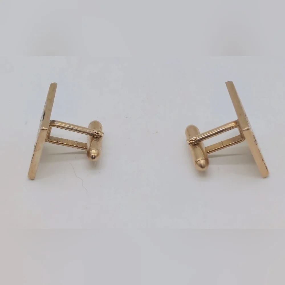 Vintage Gold and Black Swank Egyptian Chariot Cufflinks